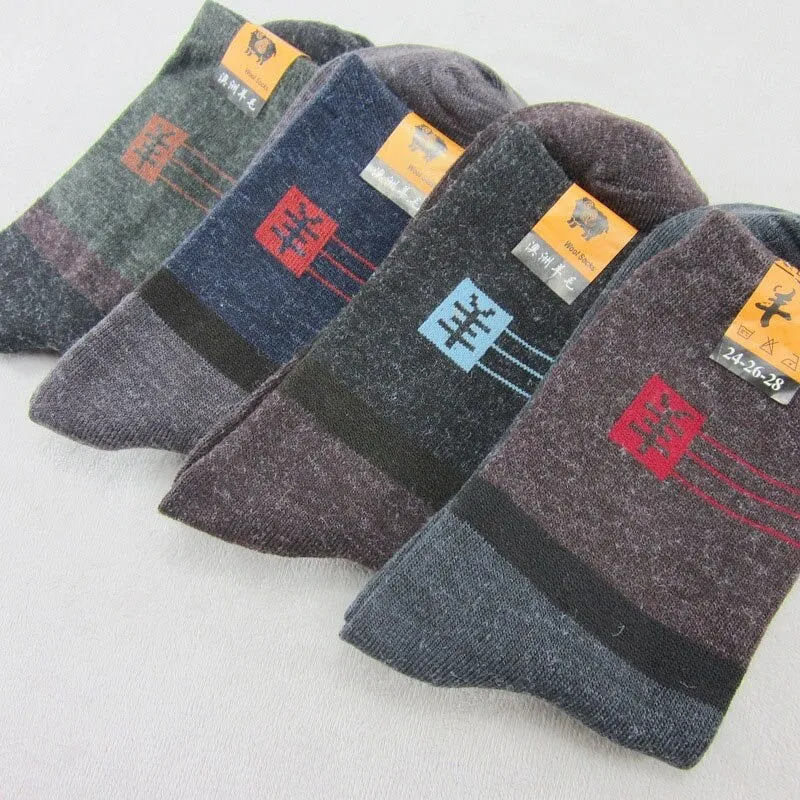 10 Pairs Men's Warm Wool Practical Durable Mature Temperament Socks