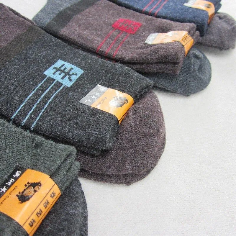 10 Pairs Men's Warm Wool Practical Durable Mature Temperament Socks