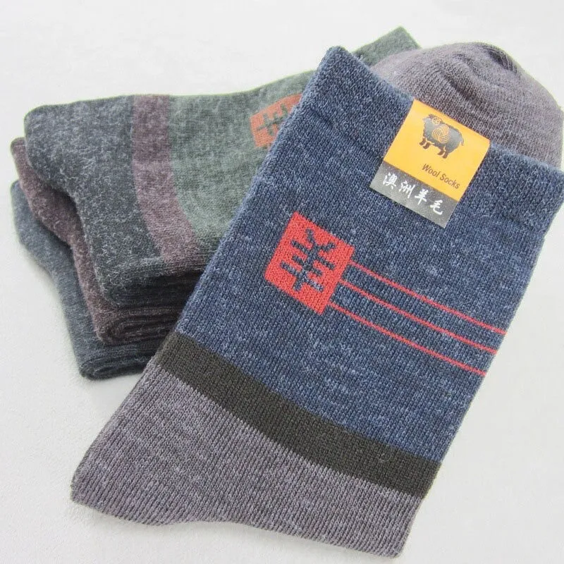 10 Pairs Men's Warm Wool Practical Durable Mature Temperament Socks