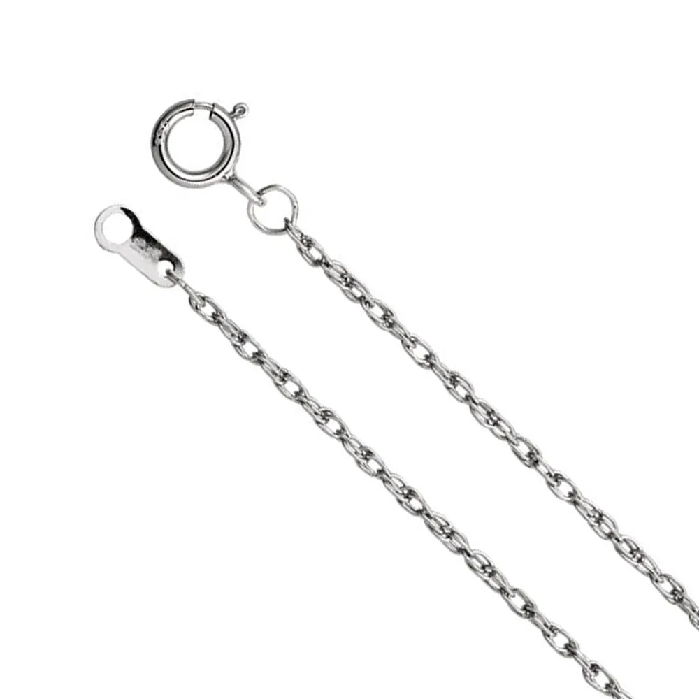 1.3mm Platinum Solid Loose Rope Chain Necklace