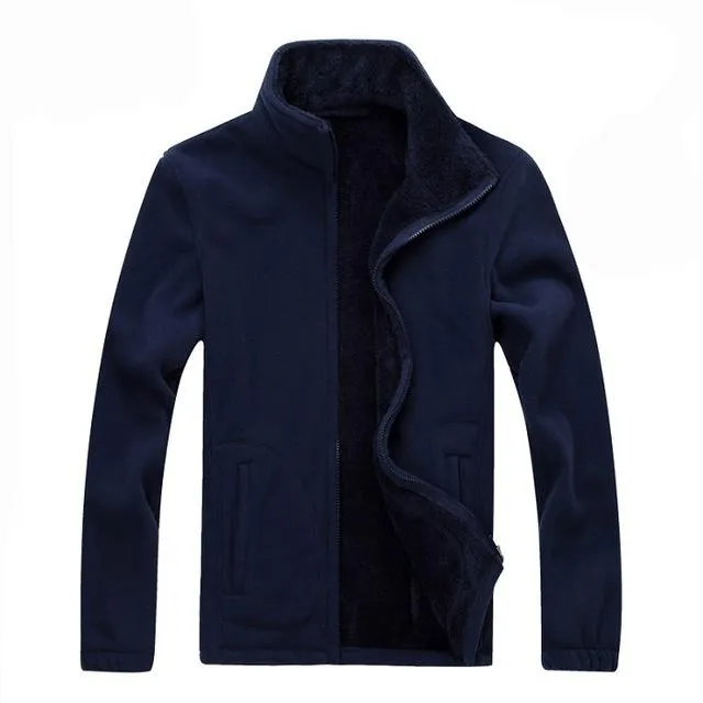 6XL 8XL Men's Softshell Warm Fleece Casual Thermal Coat Jacket