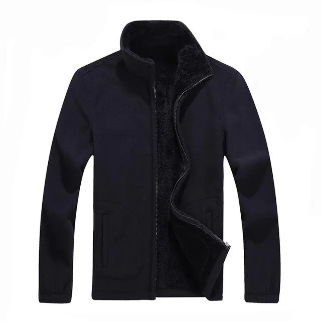 6XL 8XL Men's Softshell Warm Fleece Casual Thermal Coat Jacket