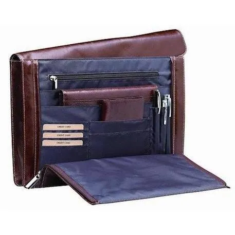 Adpel Luxury Italian Leather Underarm Folder Brown