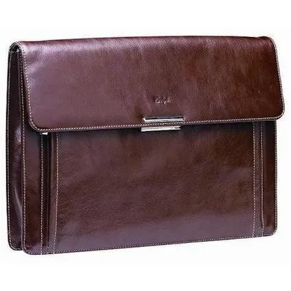 Adpel Luxury Italian Leather Underarm Folder Brown