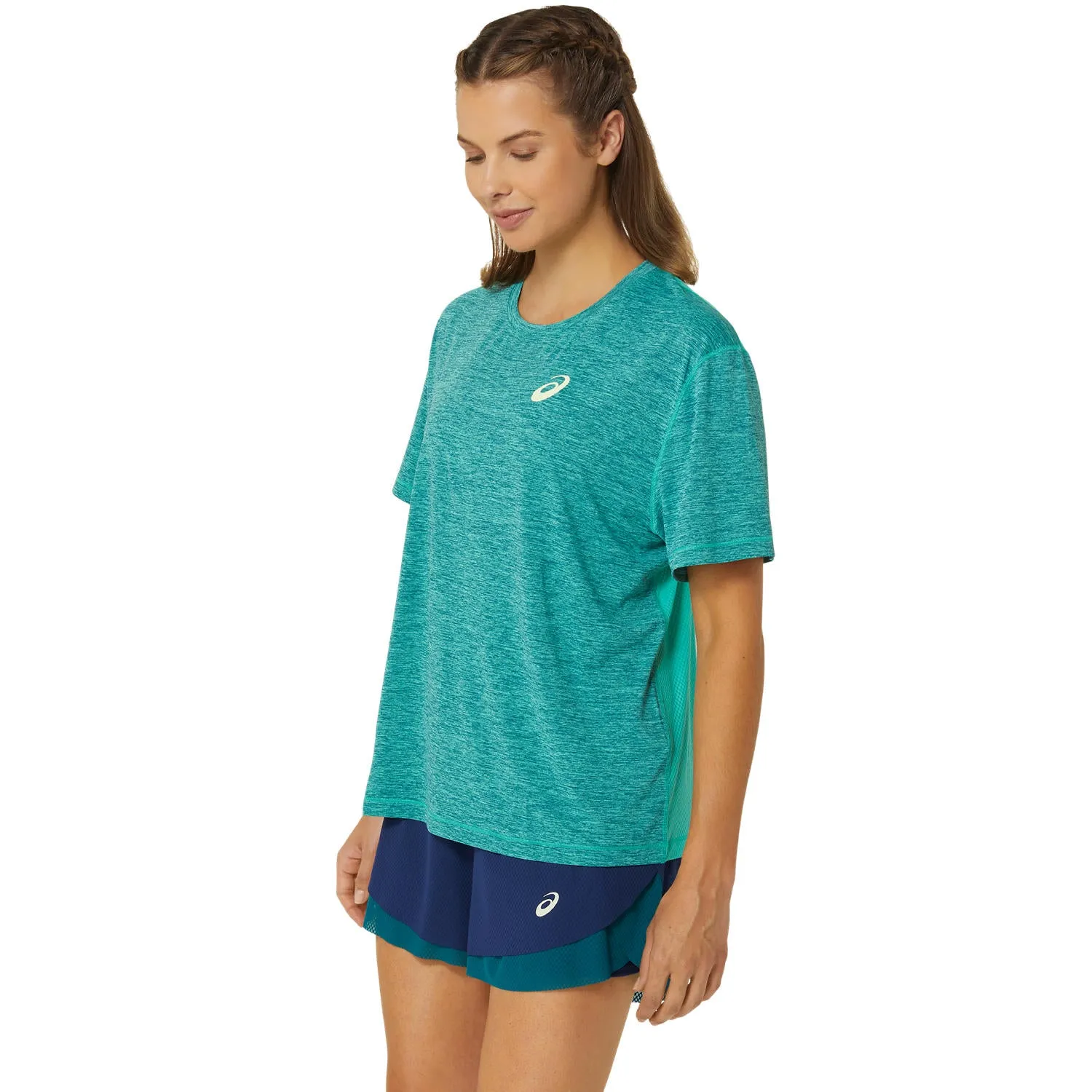 Asics T-Shirt Nagino Loose Tee Dames Groen