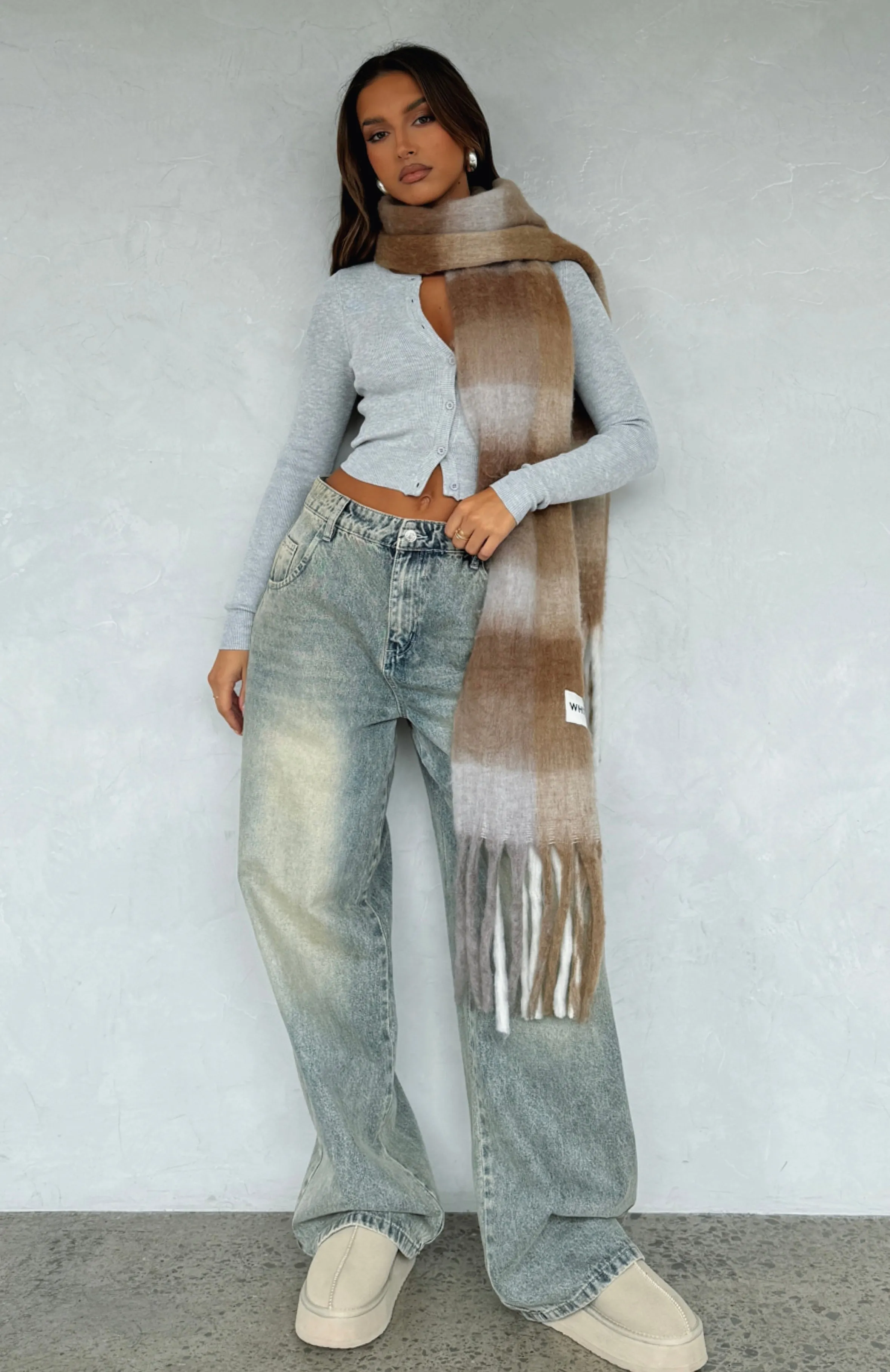 Beige Simply Oversized Aspen Scarf for Ultimate Style