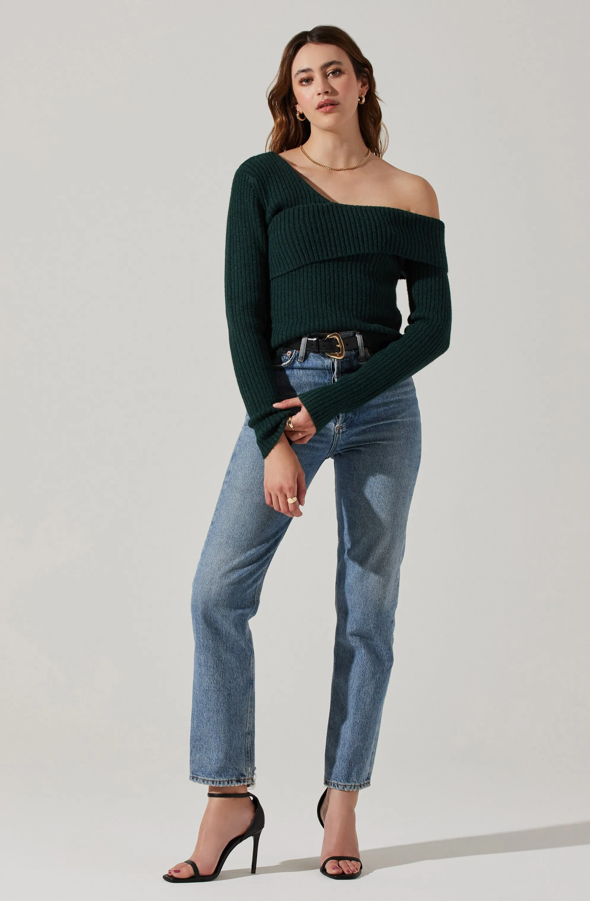 Asymmetrical Foldover Sweater