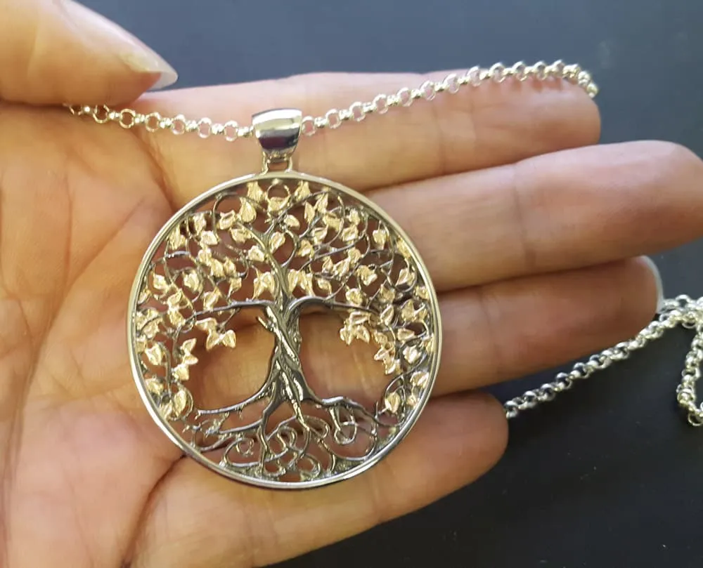 Autumn Tree Necklace, Large Tree of Life