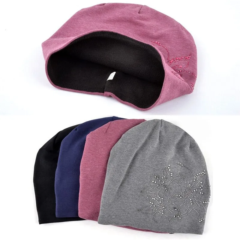 Autumn Winter Knitted Warm Beanies Skullies Cap for Women & Girls