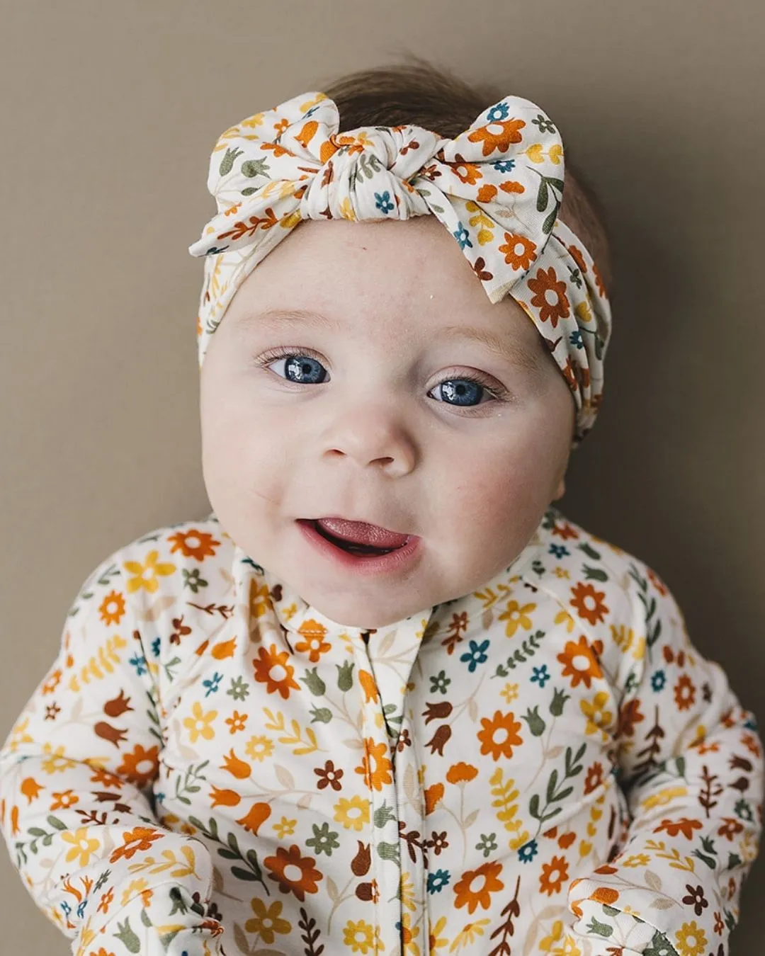 Bamboo Zip Romper | Fall Flowers