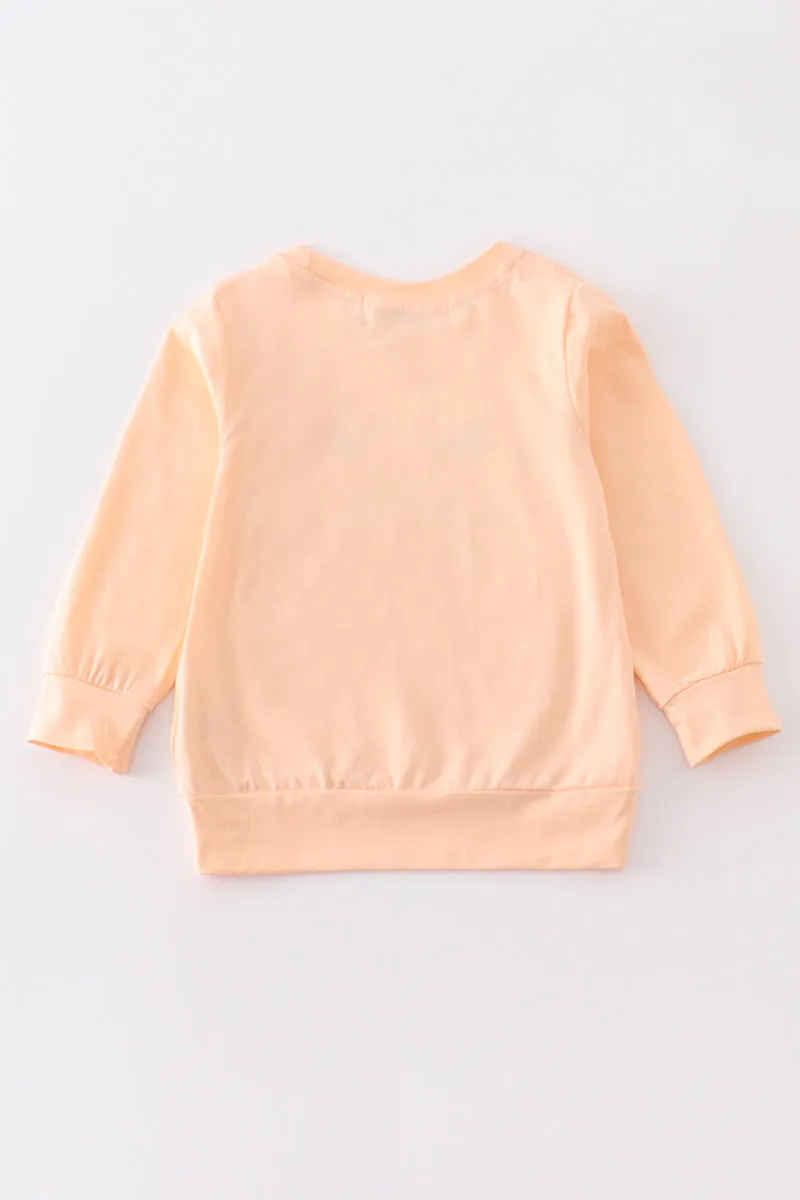 Beige fall pumpkin girl top