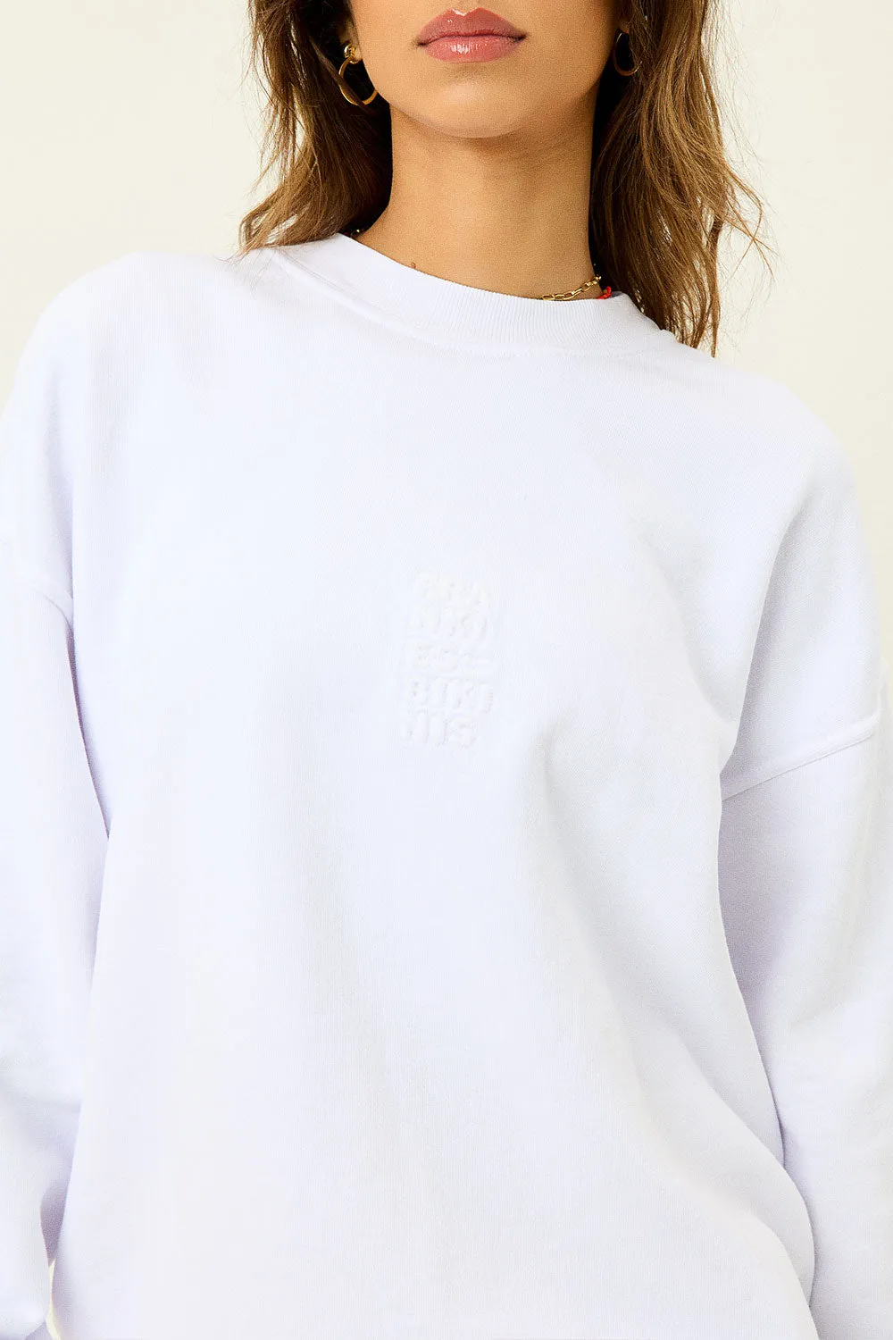 Bennie Oversized Crewneck Sweatshirt - White