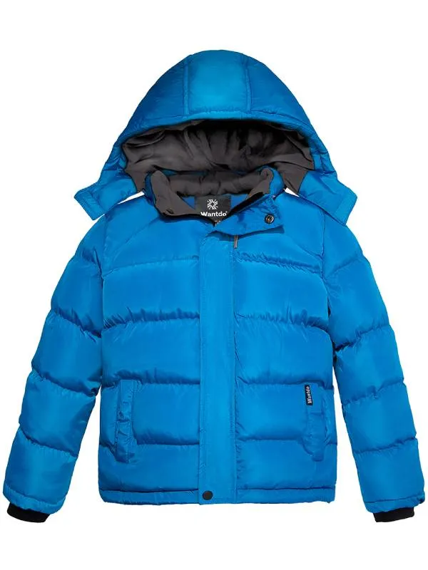 Boys Padded Winter Coat Thicken Warm Jacket With Detachable Hood