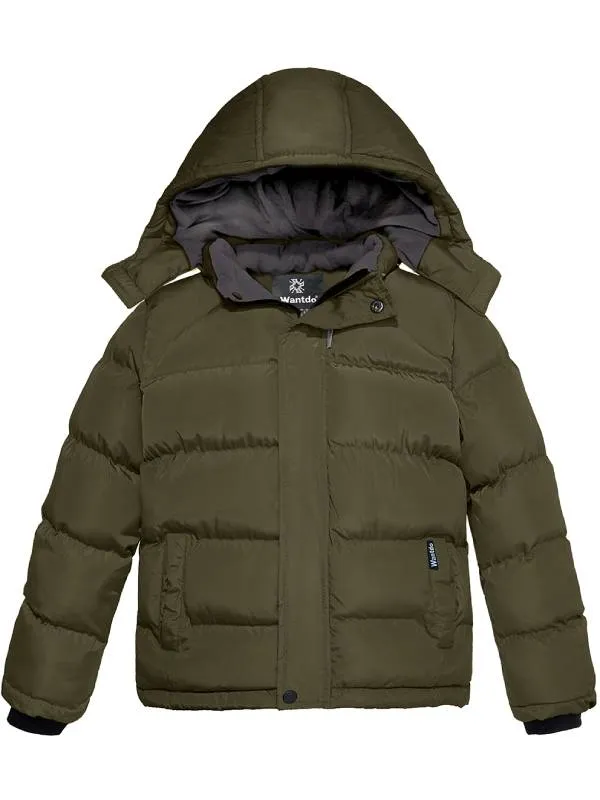 Boys Padded Winter Coat Thicken Warm Jacket With Detachable Hood