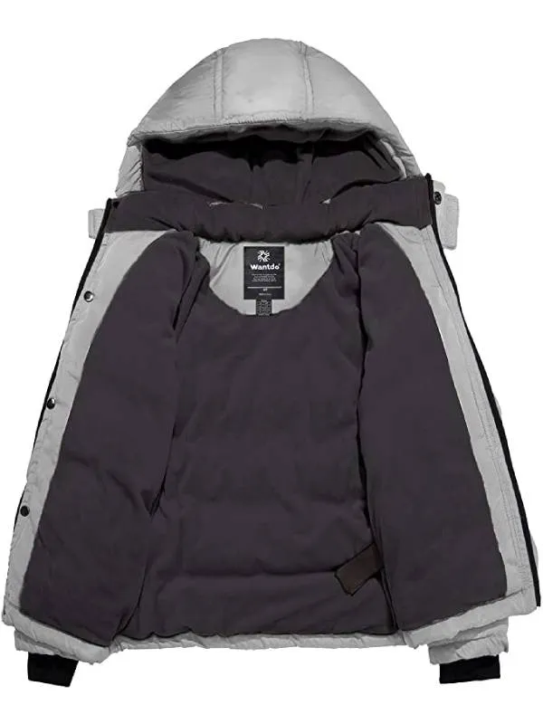 Boys Padded Winter Coat Thicken Warm Jacket With Detachable Hood