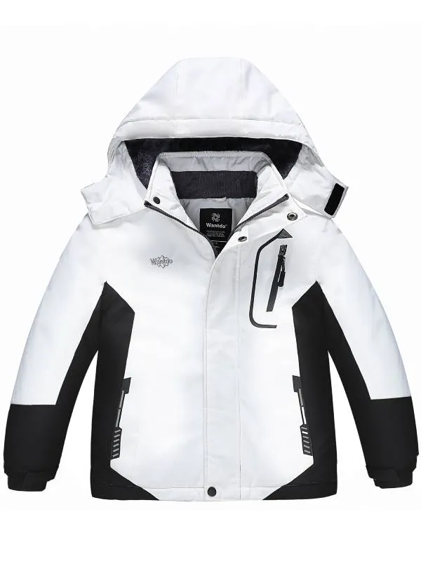 Boy's Waterproof Ski Jacket Fleece Snowboarding Jackets Warm Thick Winter Coat