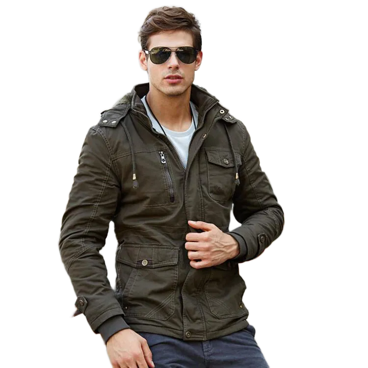 Casual Keep Warm Men's Flight Thickness Overcoat