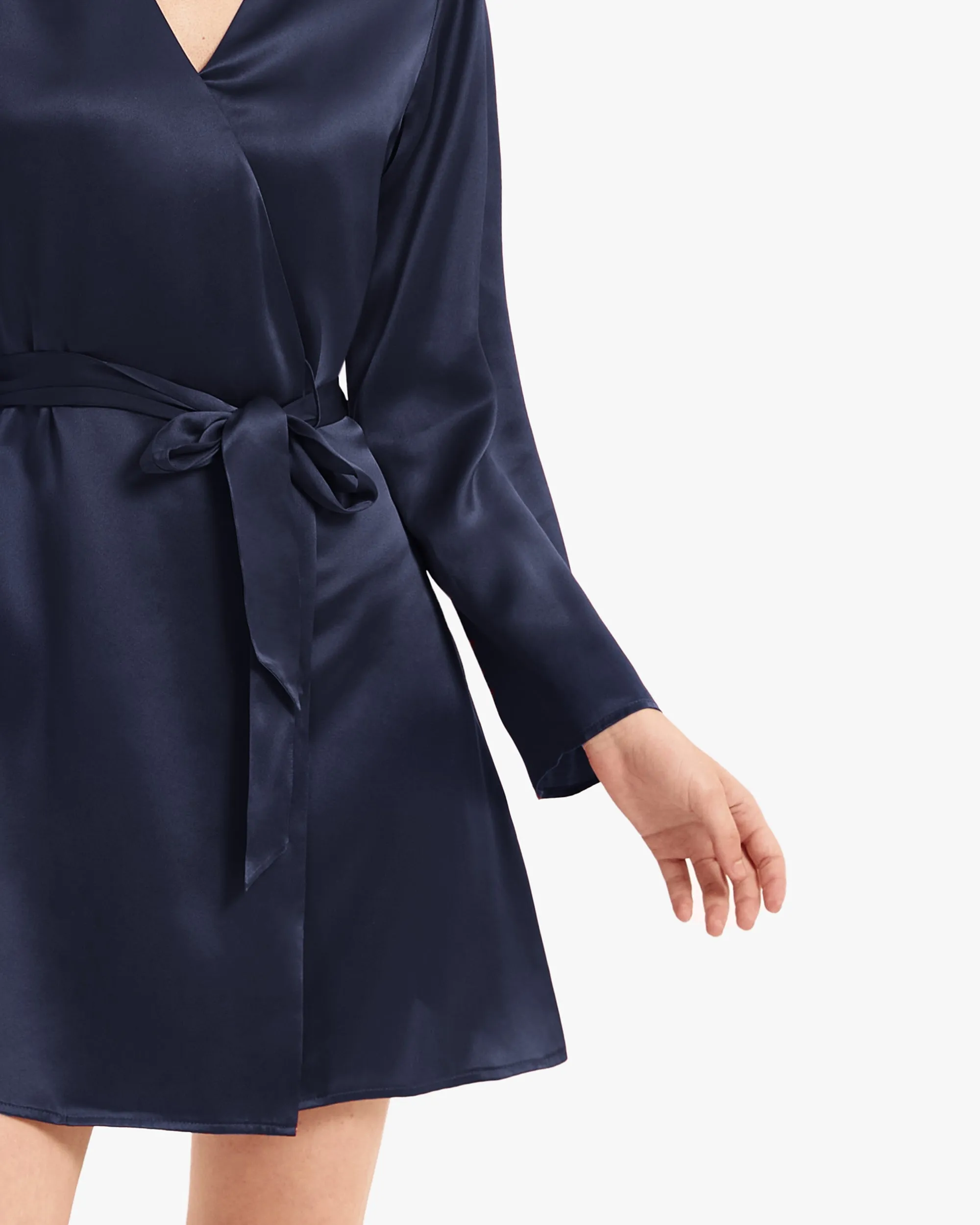 Clearance Loose Collarless Silk Robe