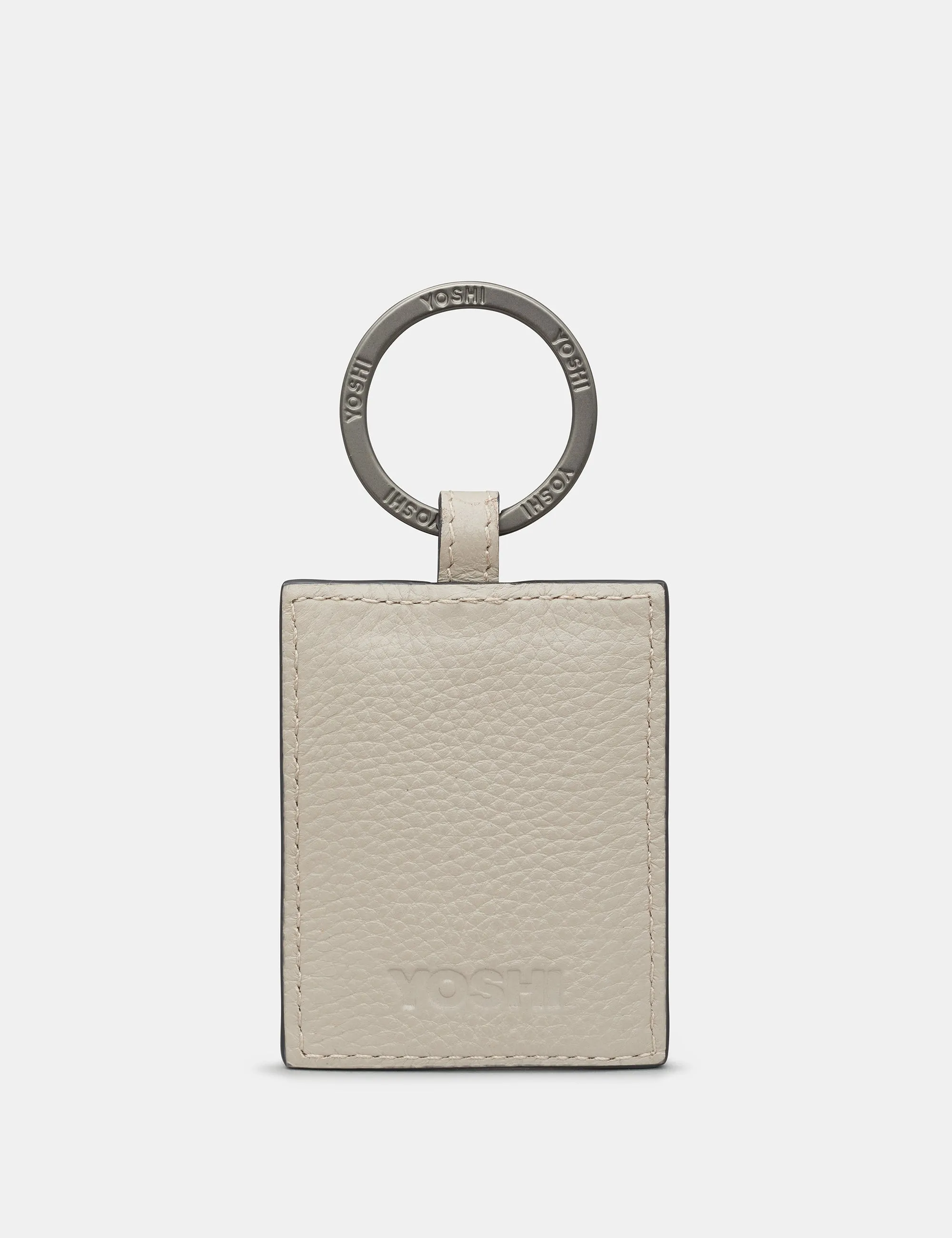 Country Cottage Birdhouse Warm Grey Leather Keyring