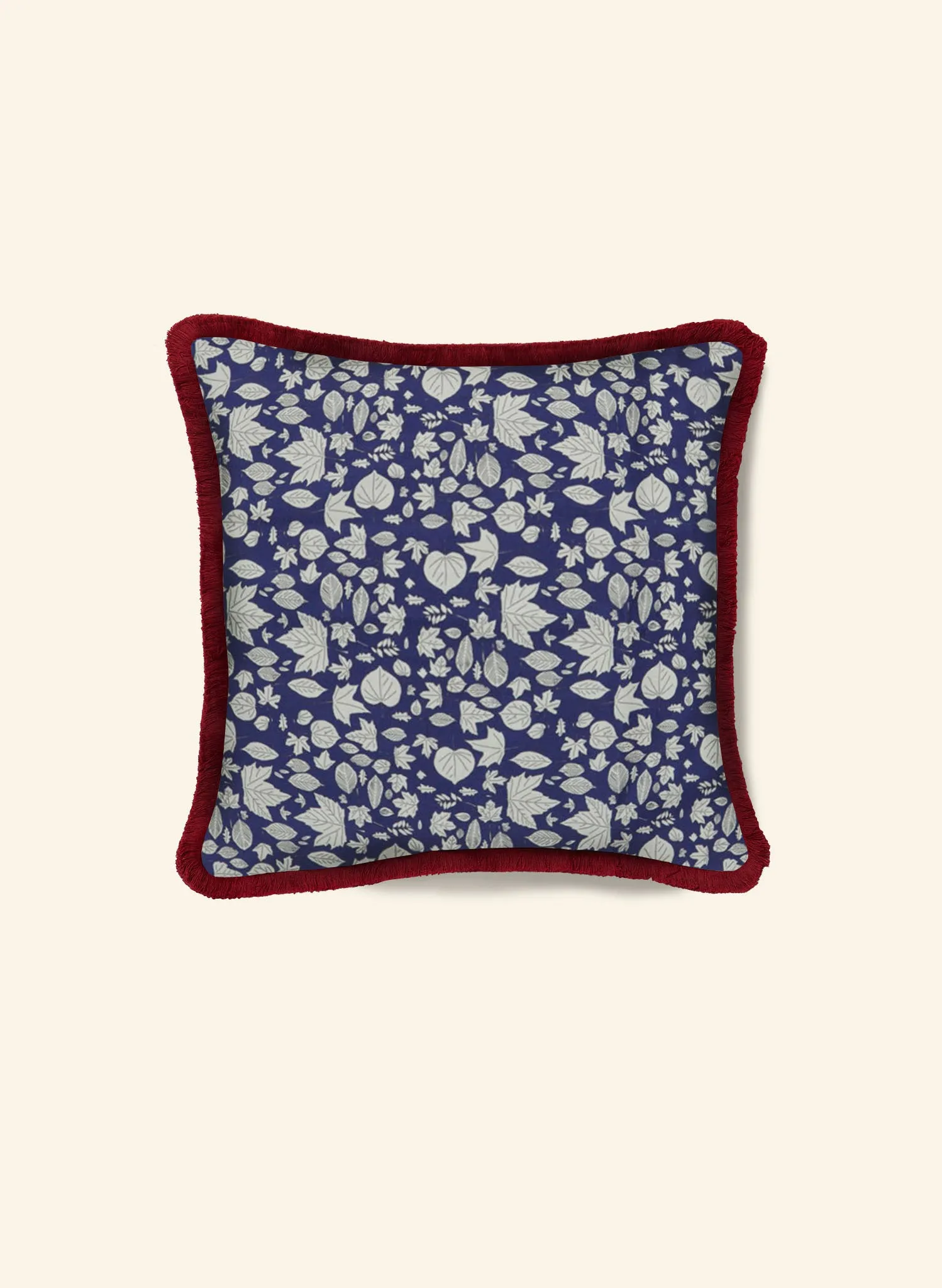 Cushion Cover - Navy Autumn Leaves