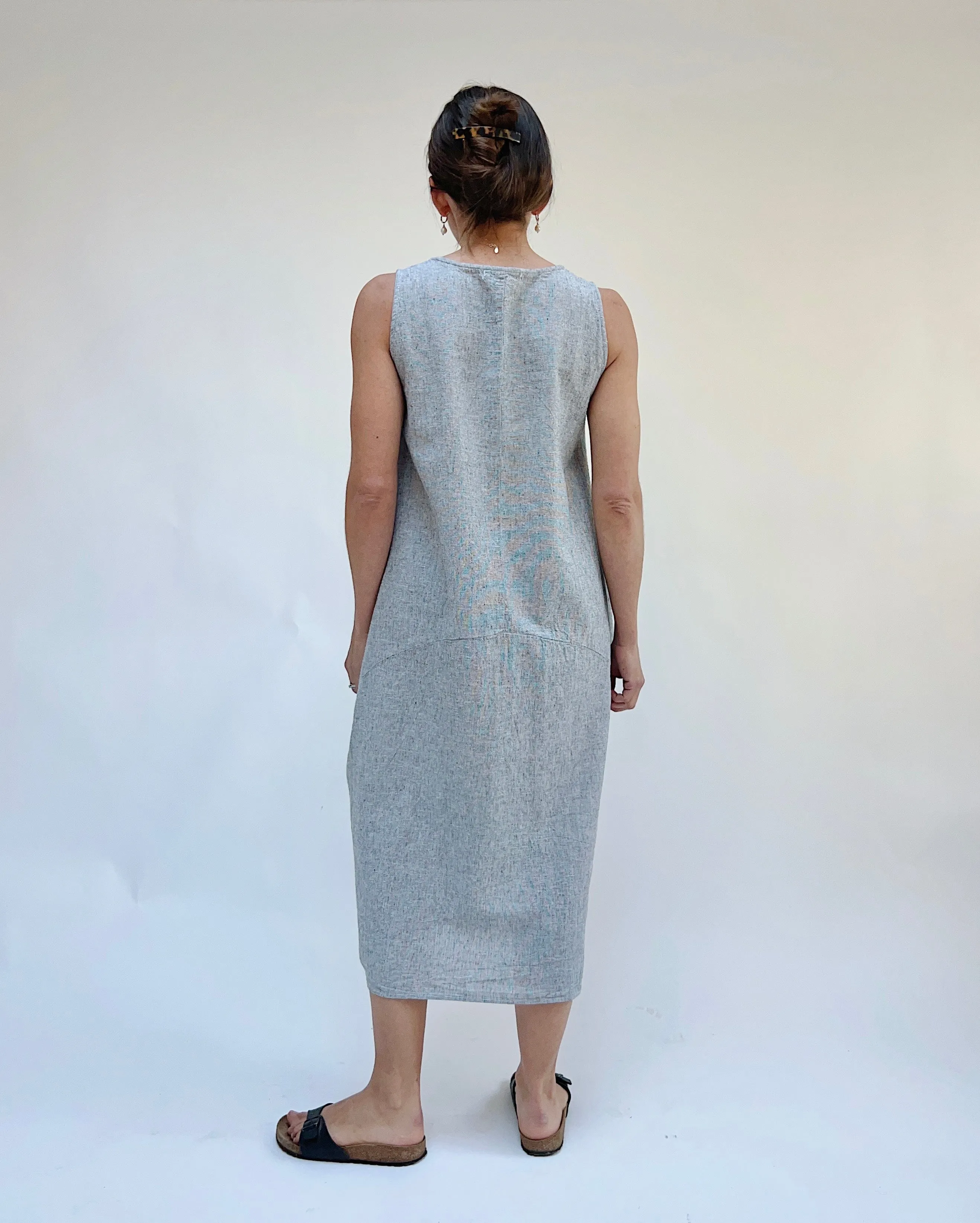 Cut Loose | Crosshatch Pocket Dress in Grey