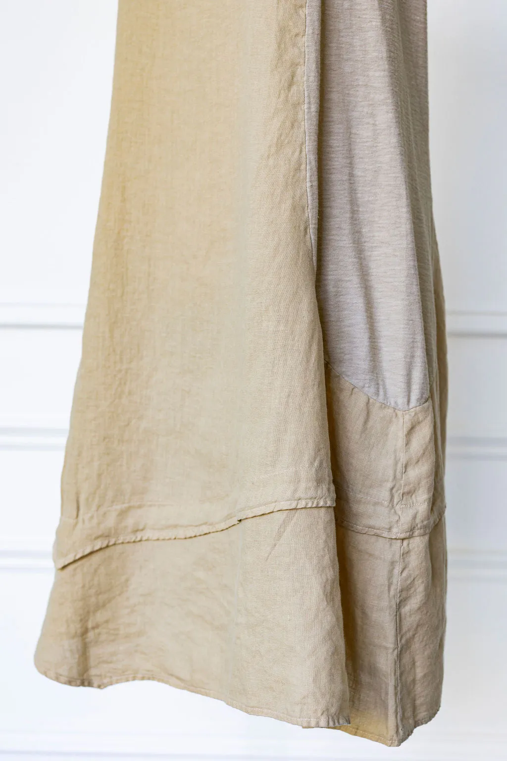 Cut Loose - Linen Asym Tunic Dress - Cashew