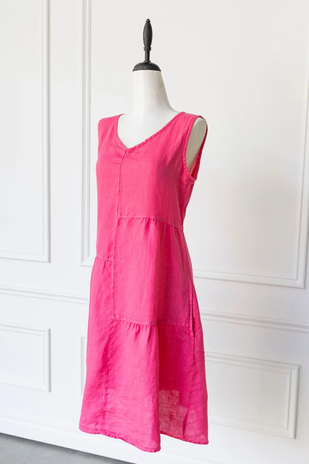 Cut Loose - Linen Patch Dress - Watermelon