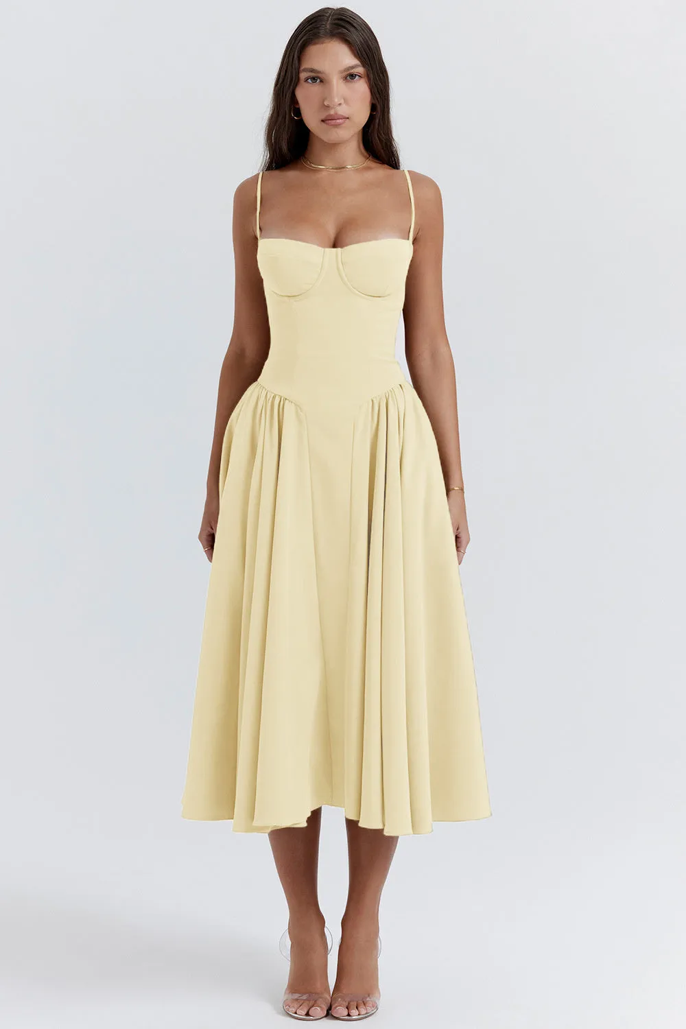 Edith Spaghetti Strap A-line Loose Midi Dress