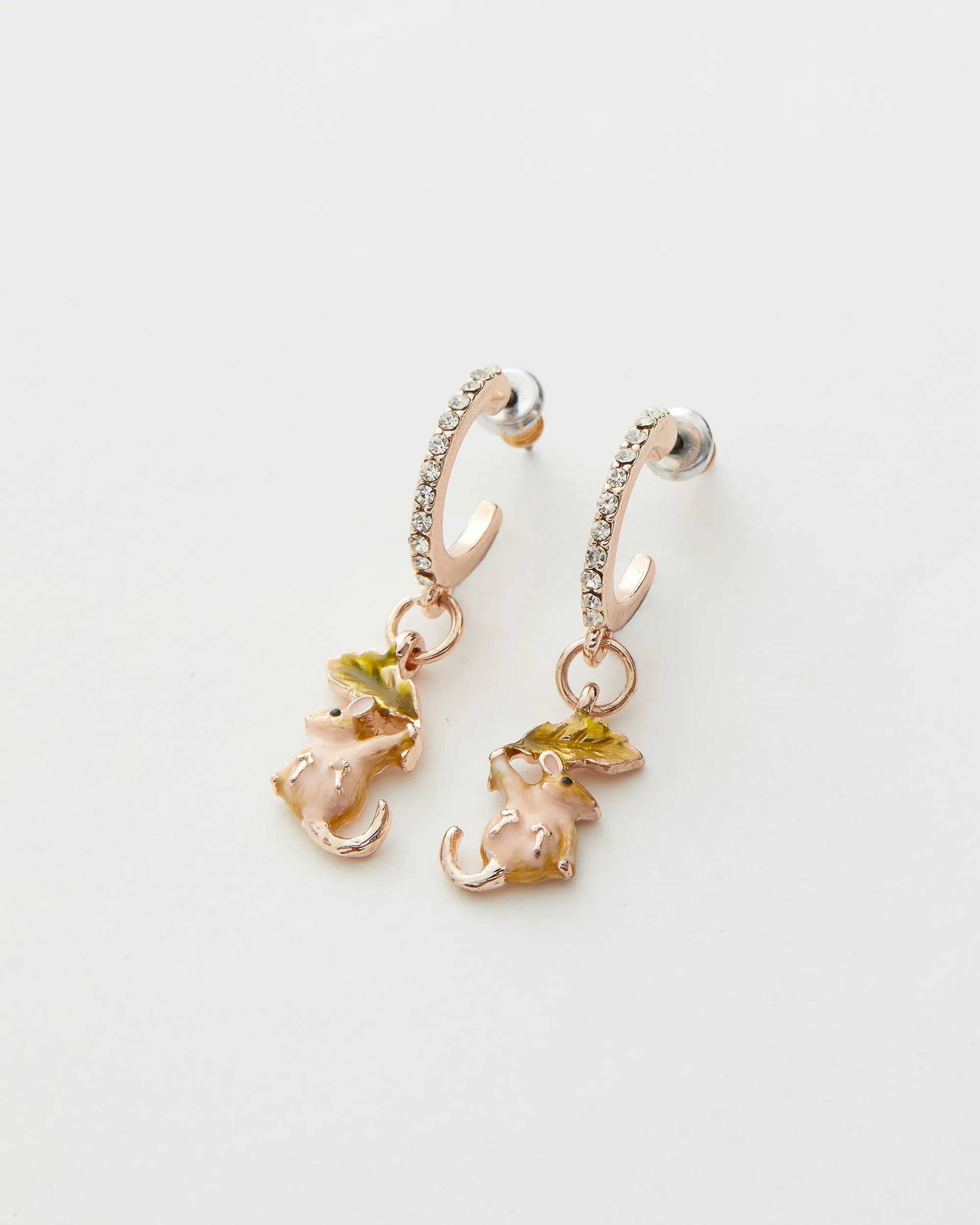 Fable - Hoop Earrings - Enamel Dormouse