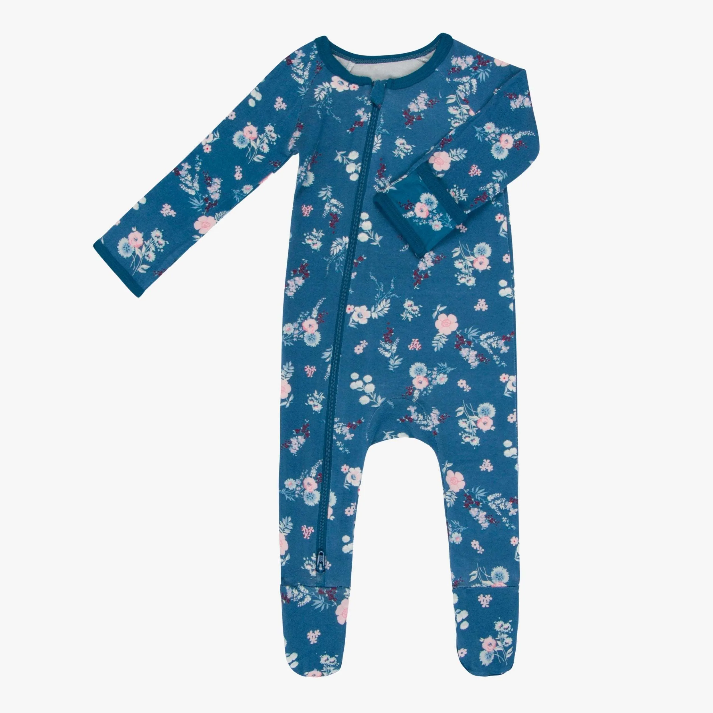 Fall Florals Navy Footie