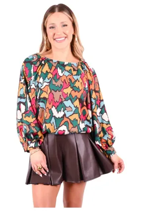 Fall Ikat Cropped Top