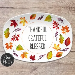 Fall Leaves Personalized Platter