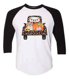 Fall Truck Tee - Black/White Raglan