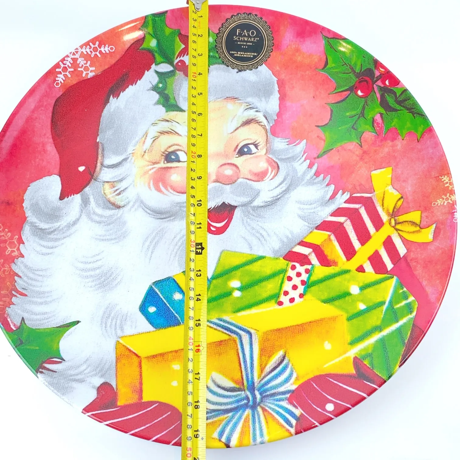 FAO Schwarz Santa Claus Holiday Seasonal Mega Sized Plate 20"