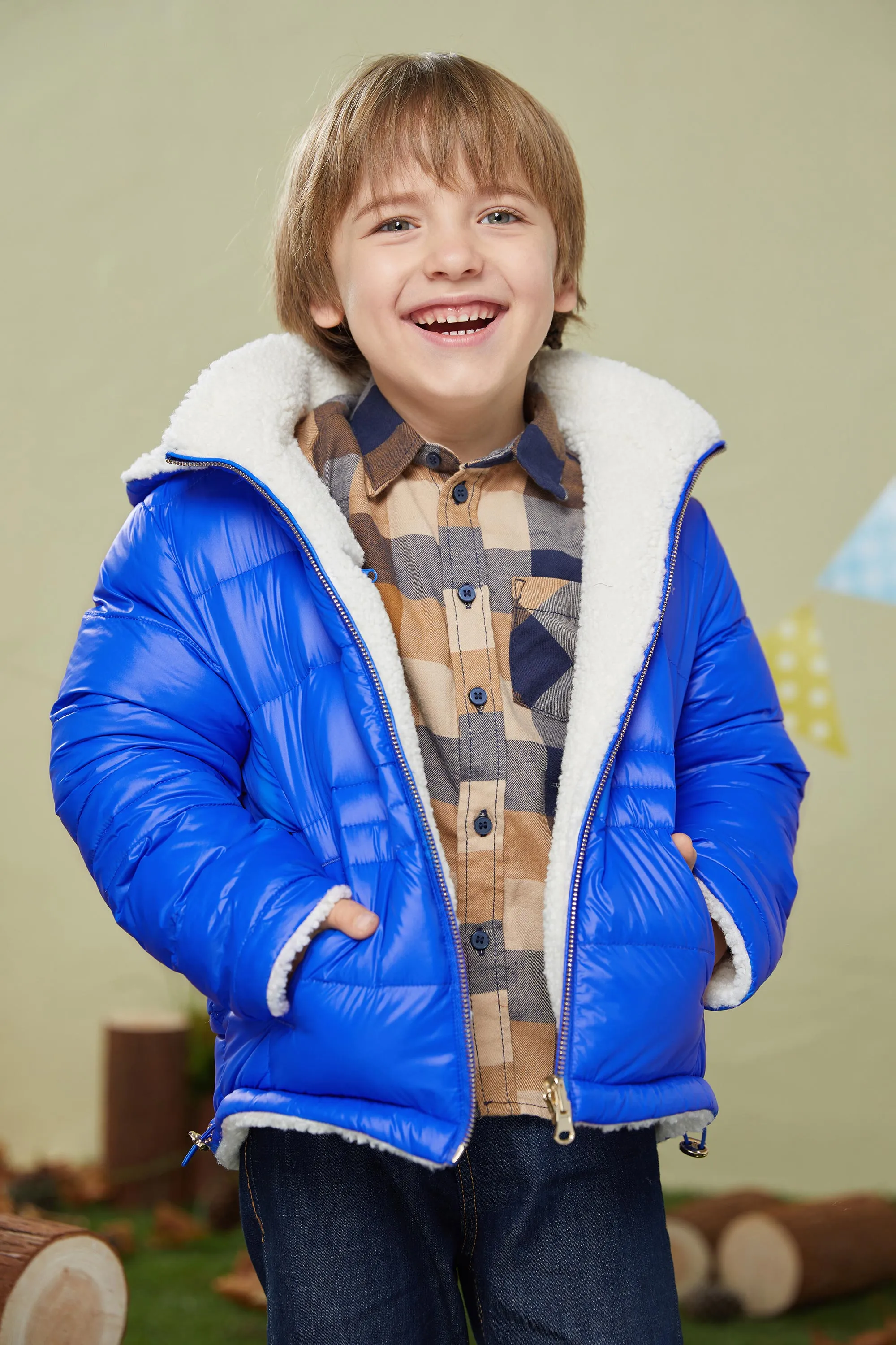 Fleece Down Warm Hooded Puffer Jacket