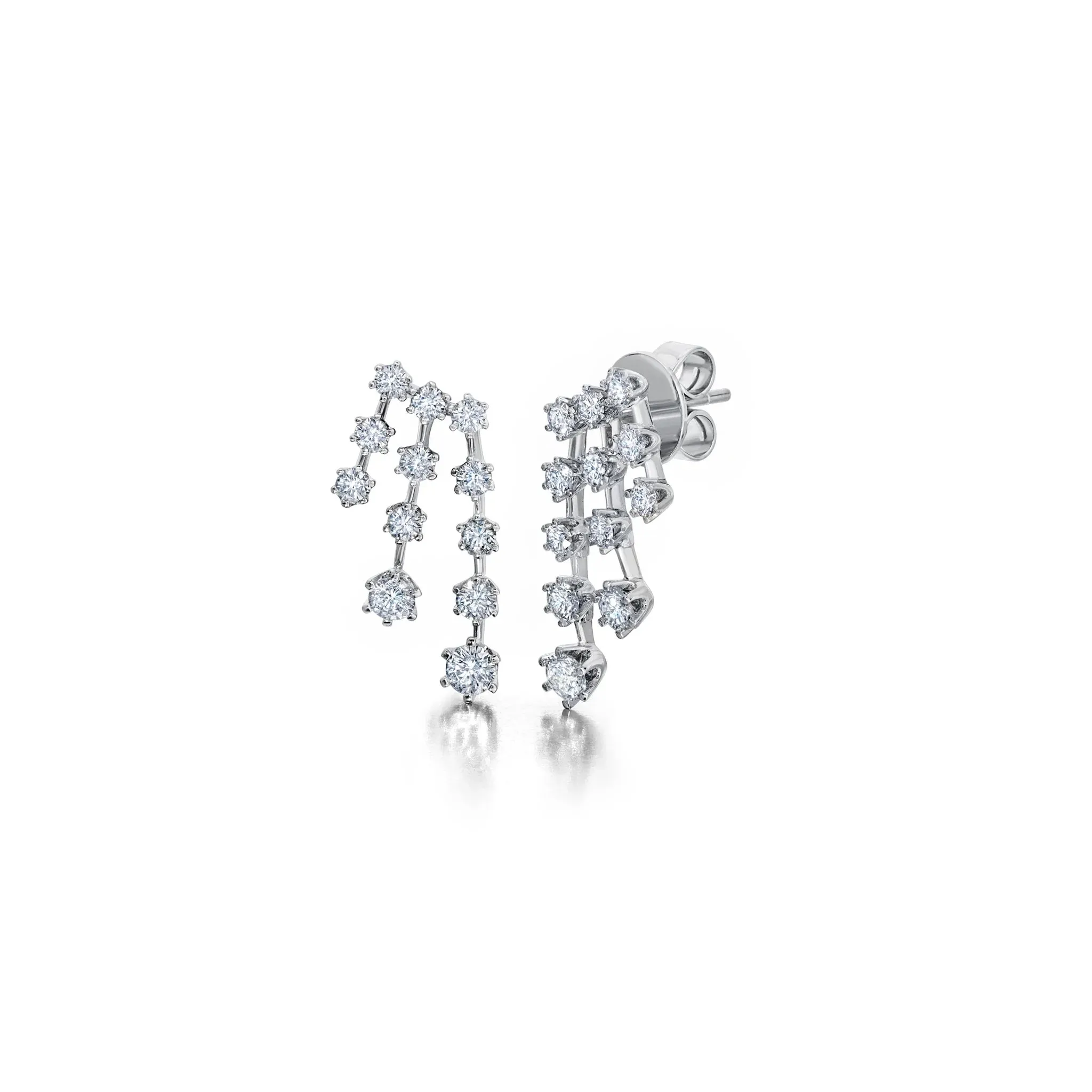 Floating Diamond Fall Earrings