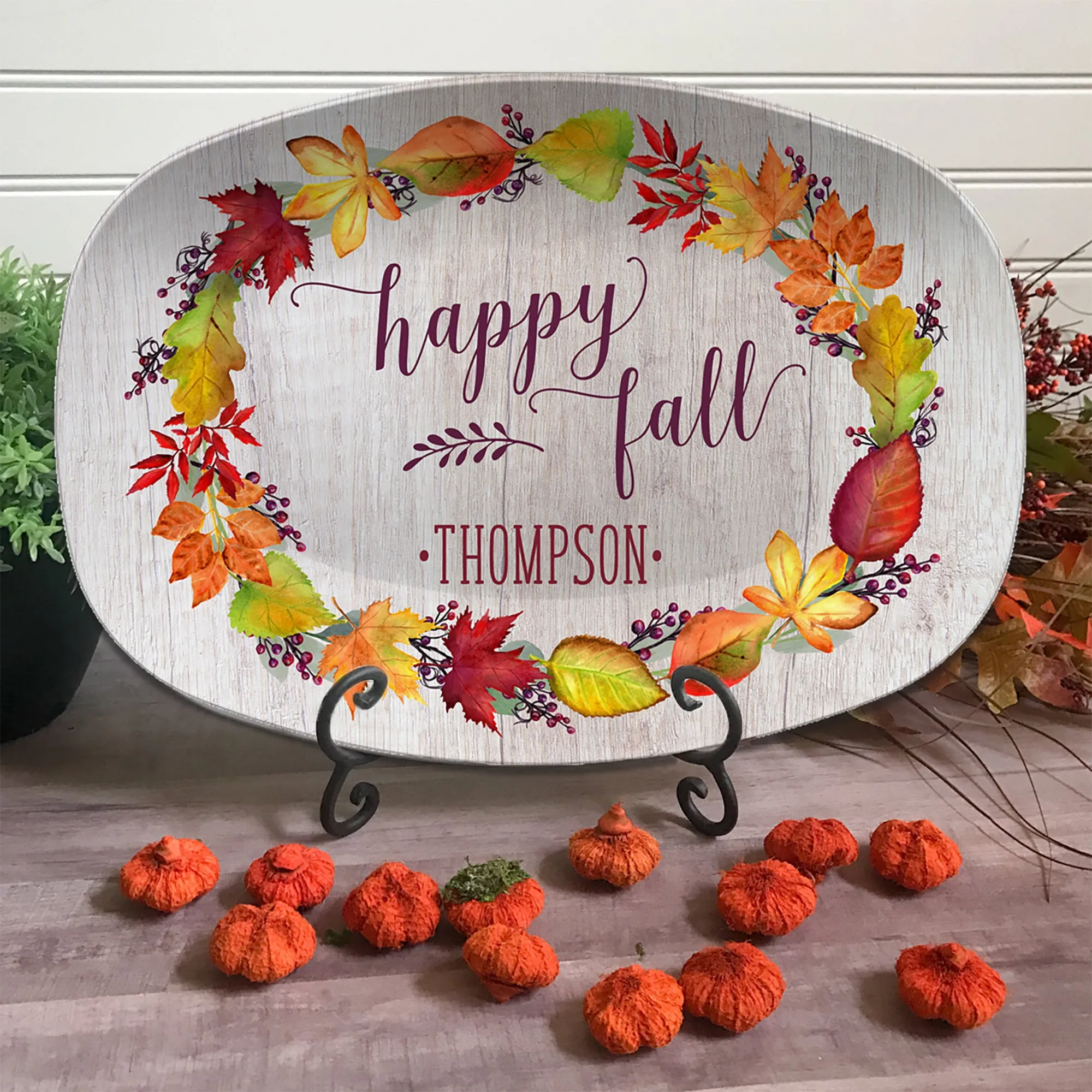 Friendsgiving  Happy Fall  Leaves Platter