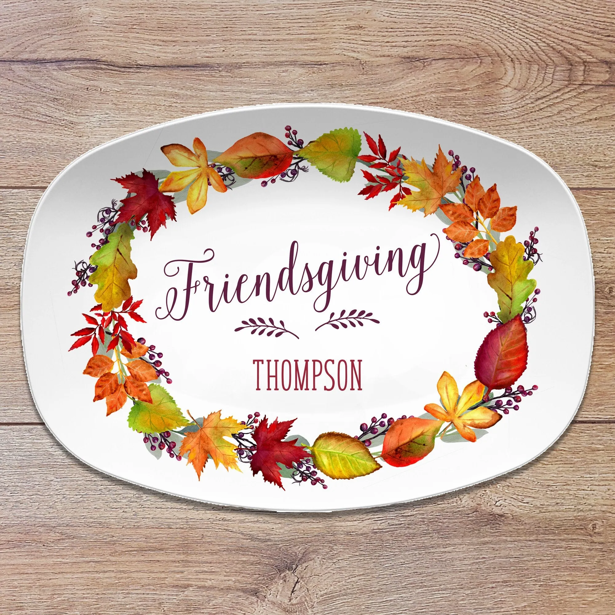 Friendsgiving  Happy Fall  Leaves Platter