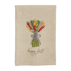 Happy Fall French Knot Towel