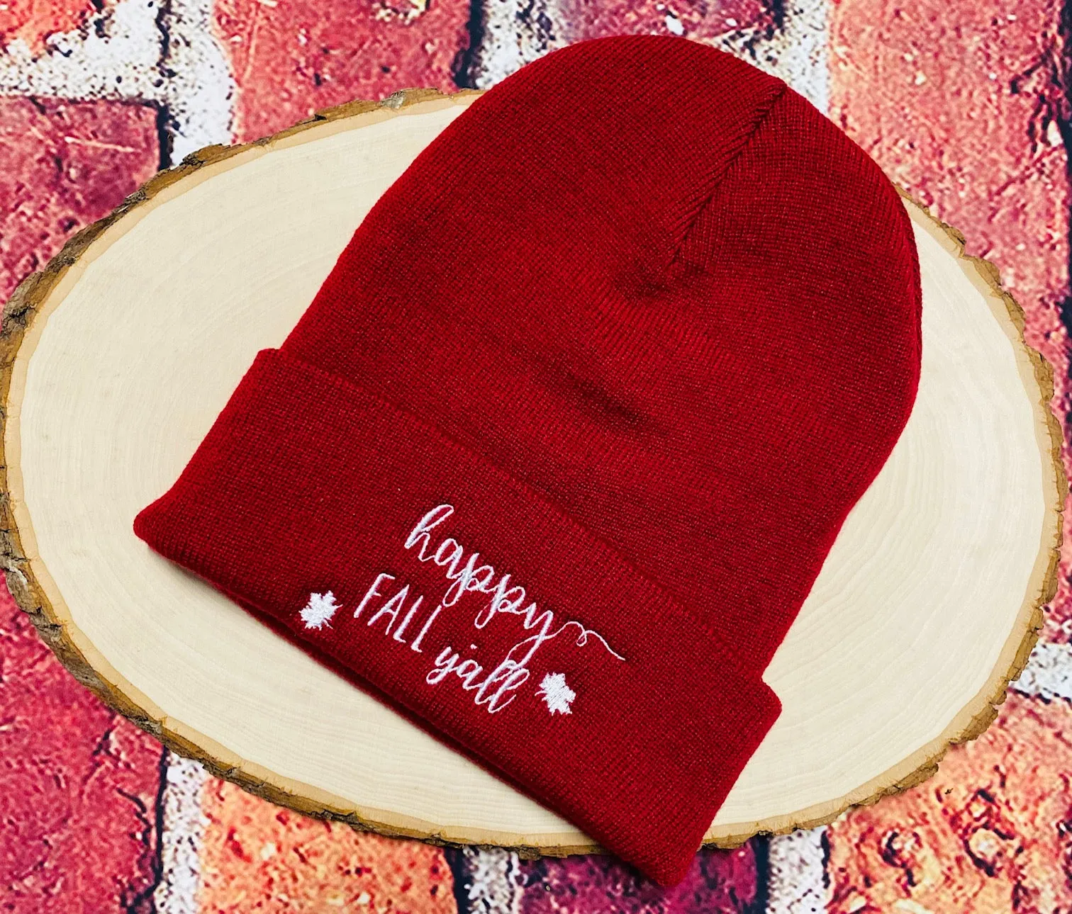 Happy Fall Y'all Cuffed Beanie Hat