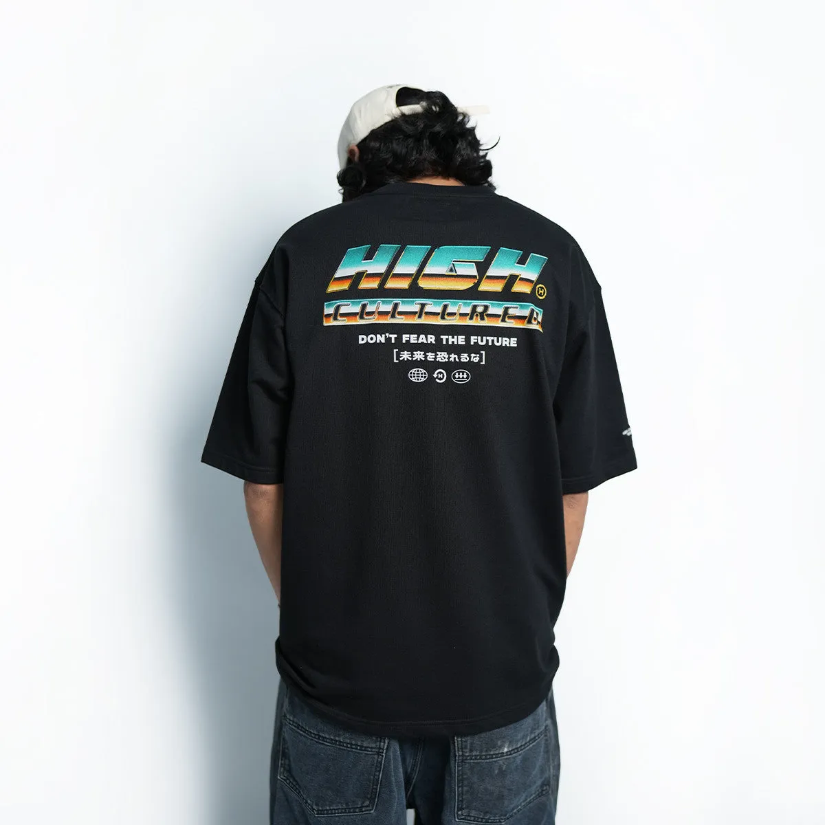 High Cultured Retro Chrome Logo Loose Tee - 1051