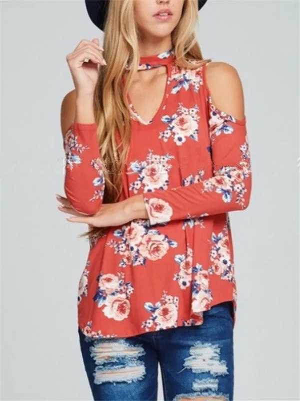 Hollow Out Loose Digital Printed Top