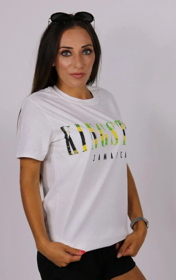 Kingston Jamaica Logo White T-Shirt