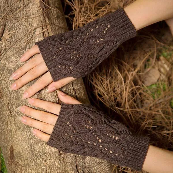 Knit Fingerless Warm Gloves 27436281C