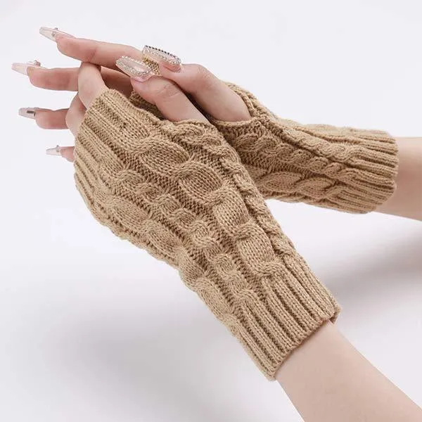 Knitted Warm Fingerless Wool Gloves 52122183C