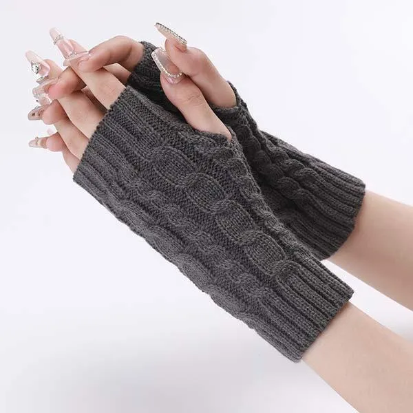 Knitted Warm Fingerless Wool Gloves 52122183C