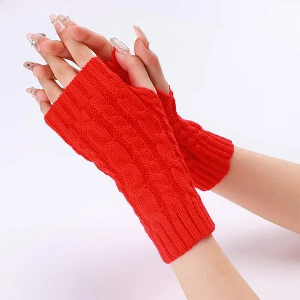 Knitted Warm Fingerless Wool Gloves 52122183C