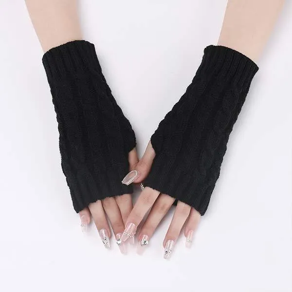 Knitted Warm Fingerless Wool Gloves 52122183C