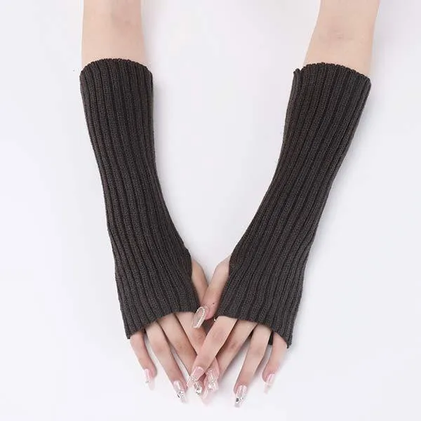 Knitted Warm Half Finger Fingerless Arm Sleeves 70444179C