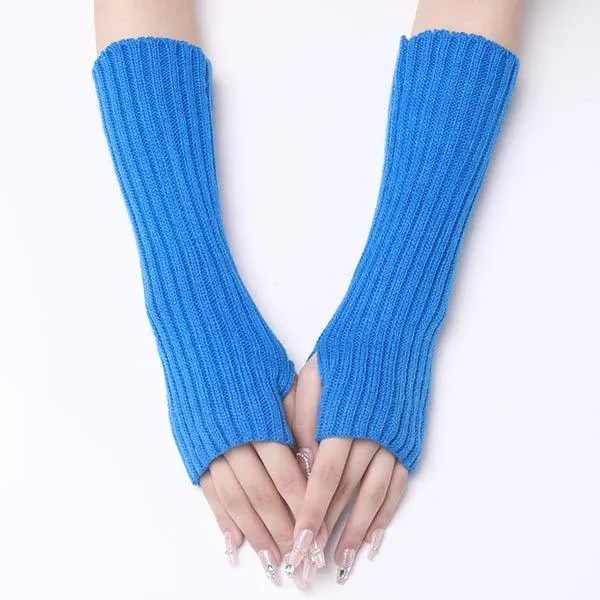 Knitted Warm Half Finger Fingerless Arm Sleeves 70444179C